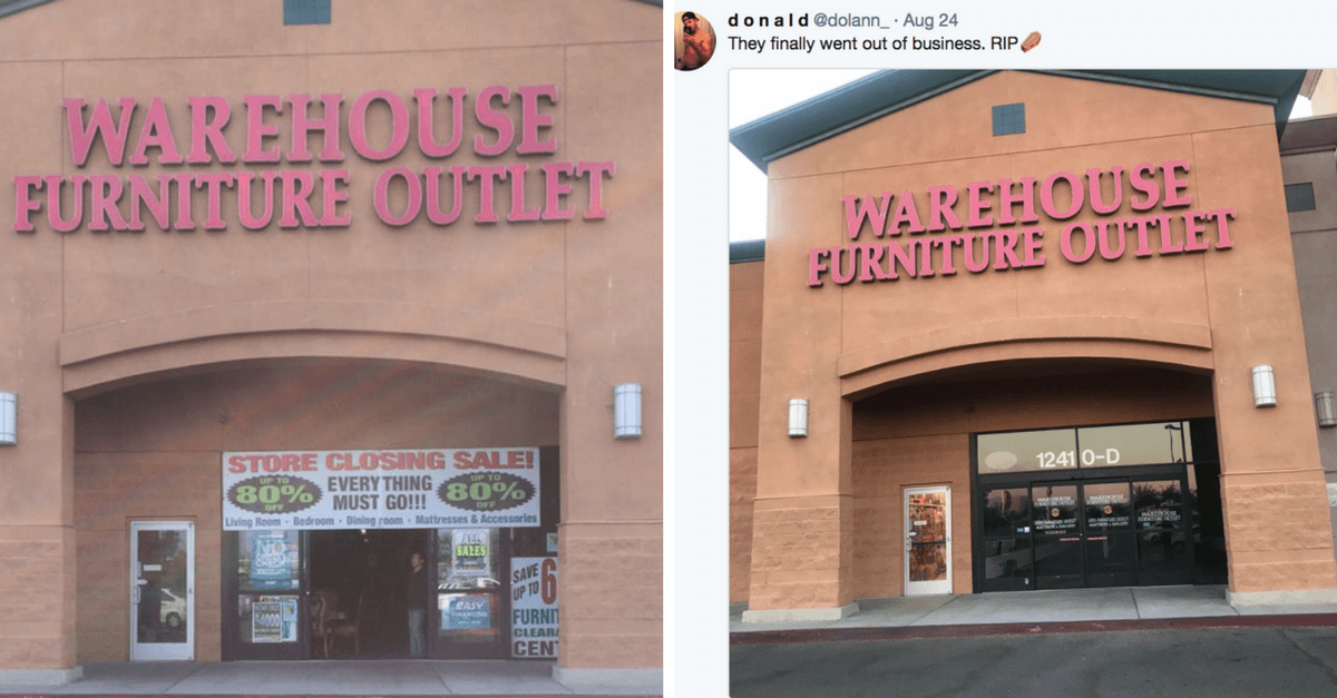 Warehouse Furniture Outlet Famous For Ongoing Store Closing